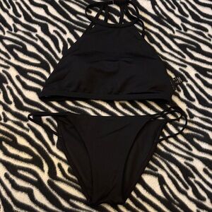 La Hearts Black Bikini Set